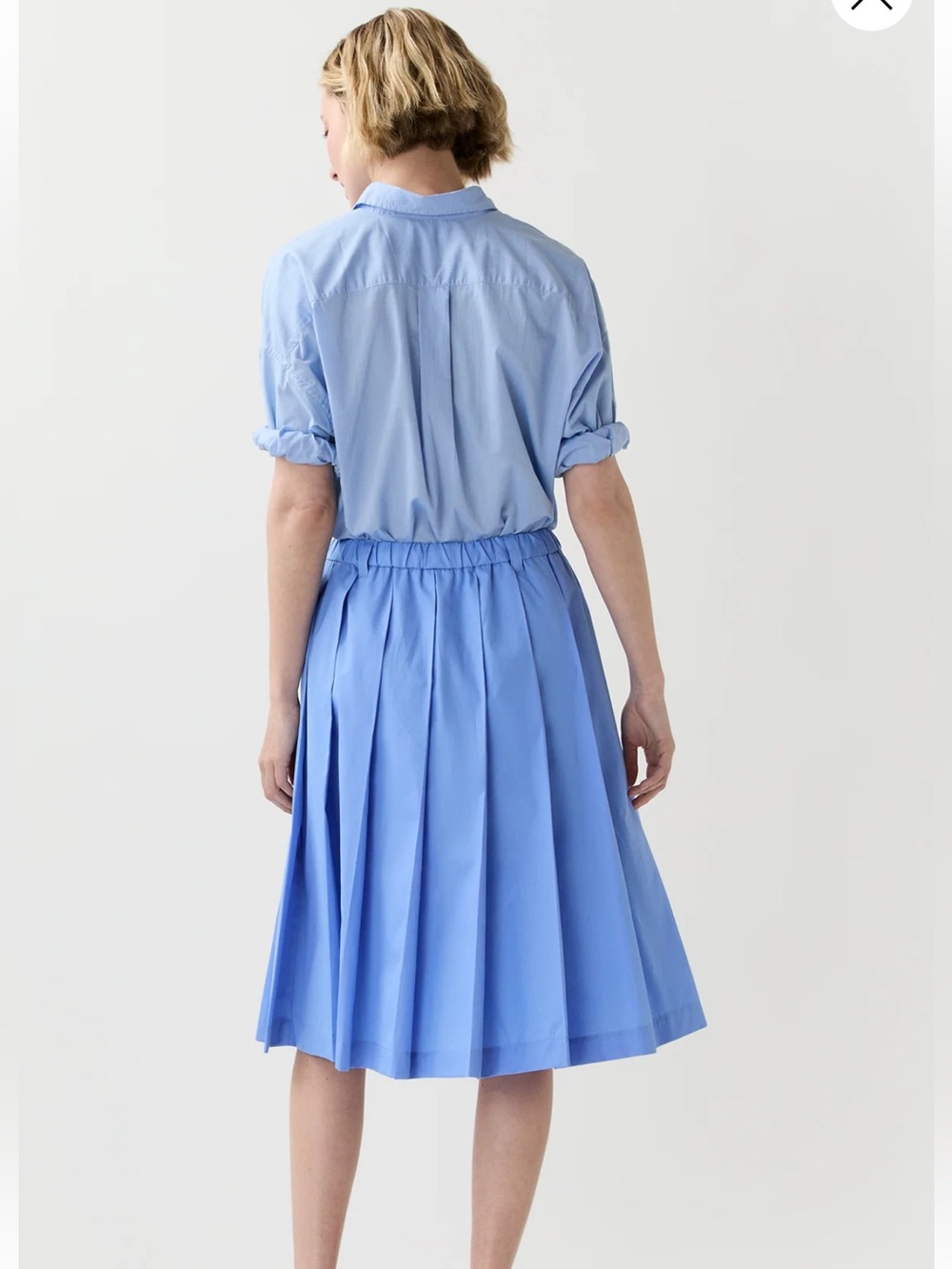 Aspesi Pleated Midi Skirt Sky Blue XL NWT - Picture 4 of 14